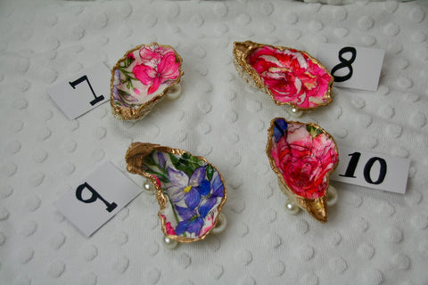 Oyster Trinket Dish (Pink Flower)