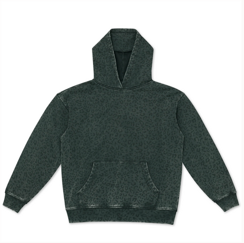 VINTAGE BLACK LEOPARD HOODIE